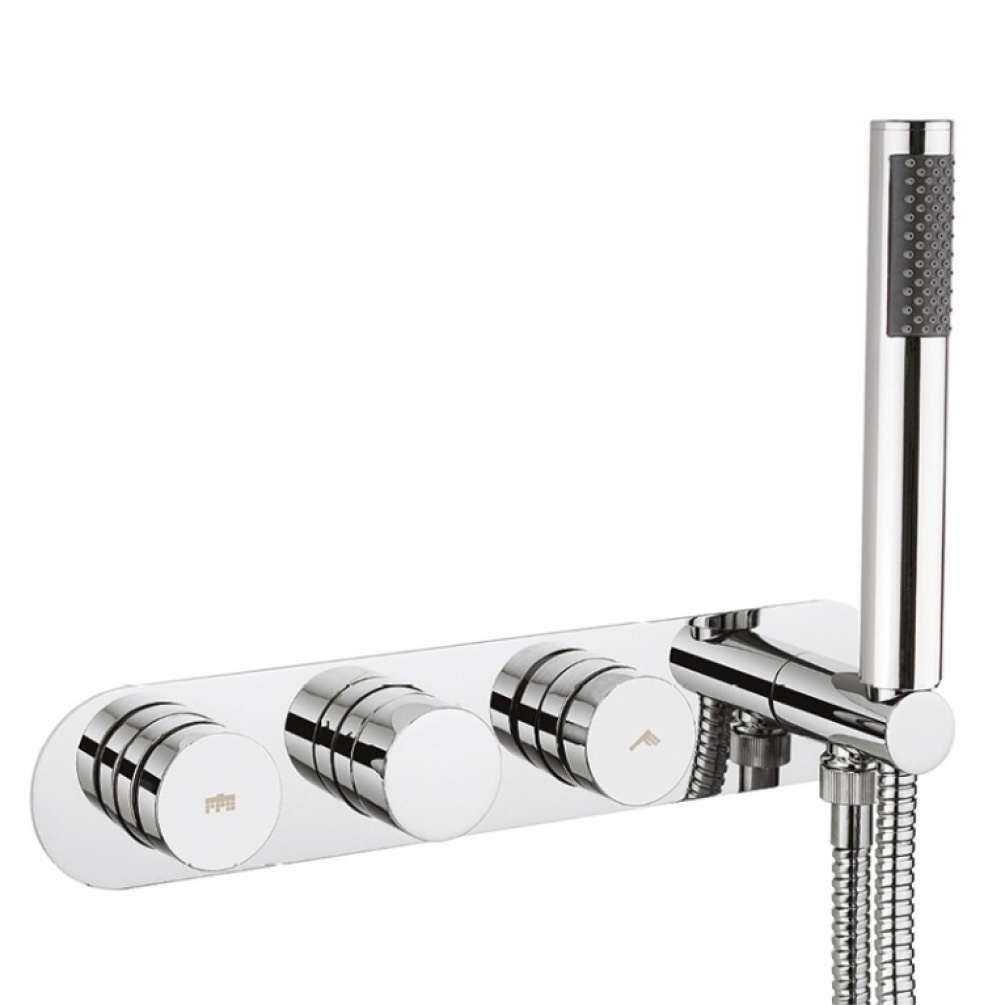 Product Cut out image of the Crosswater Drift Dial 2 Outet Thermostatic Shower Valve with Handset